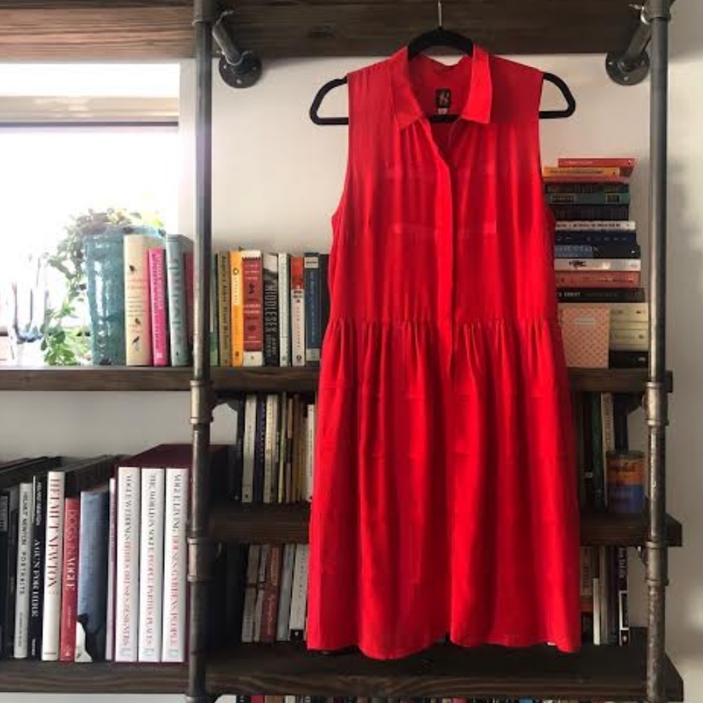 ANTHROPOLOGIE red silk dress - size 10